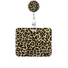Leopard Print Retractable Badge Holder with Clip