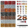Mixed Color Resin Rhinestone Set with AB Finish – 24/28 Grid Flatback Drills for Crafting & Decoration