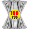 A bundle of 100 heavy-duty stainless steel cable ties for secure fastening.