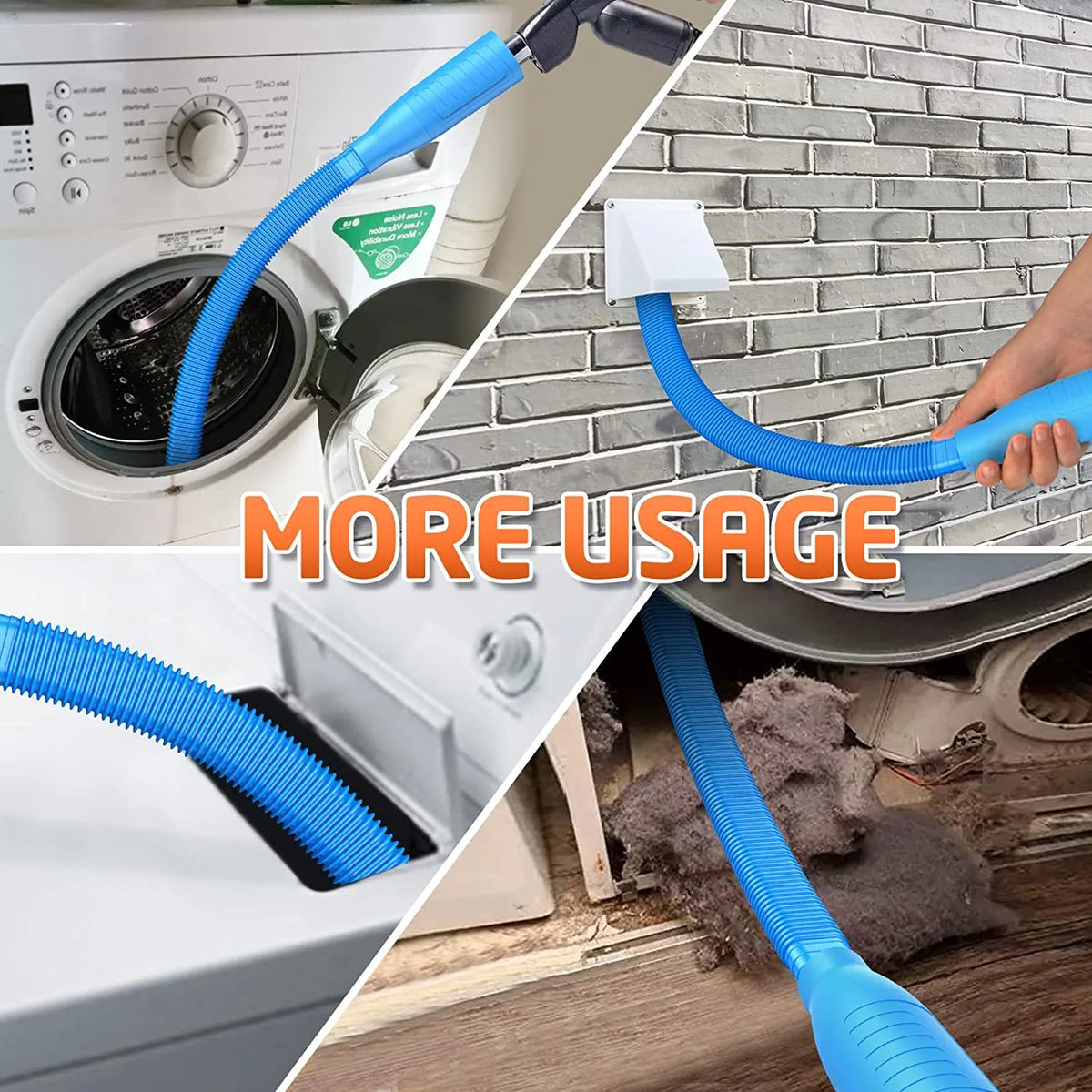 Dryer Vent Cleaning Kit with Vacuum Hose Attachment