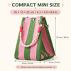 Striped Knit Mini Bucket Tote Bag