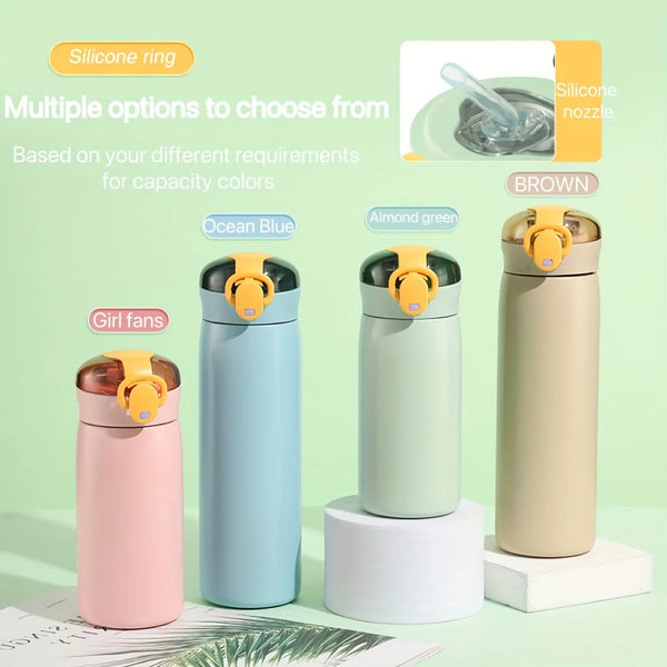 Minimalist Insulated Water Bottle with Pop-Up Straw Lid