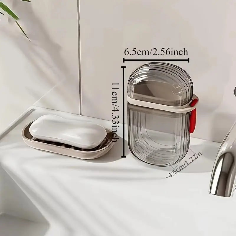 Travel Soap Box with Drainable Lid for Camping and Bathroom Use