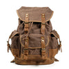 Canvas & Leather Travel Backpack – Waterproof, Large Capacity for School, Work & Hiking