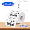 Roll of GE 100 WT STD Halogen floodlight thermal label paper with barcode and quantity information