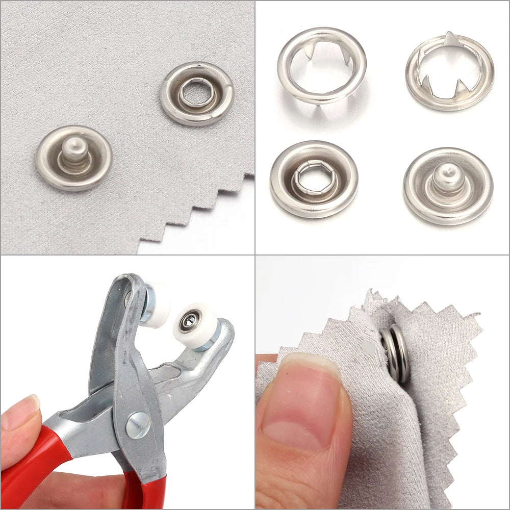 Iron Snap Buttons for DIY Sewing (Set of 50)