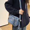 Klassische Denim-Crossbody-Tasche mit verstellbarem Riemen