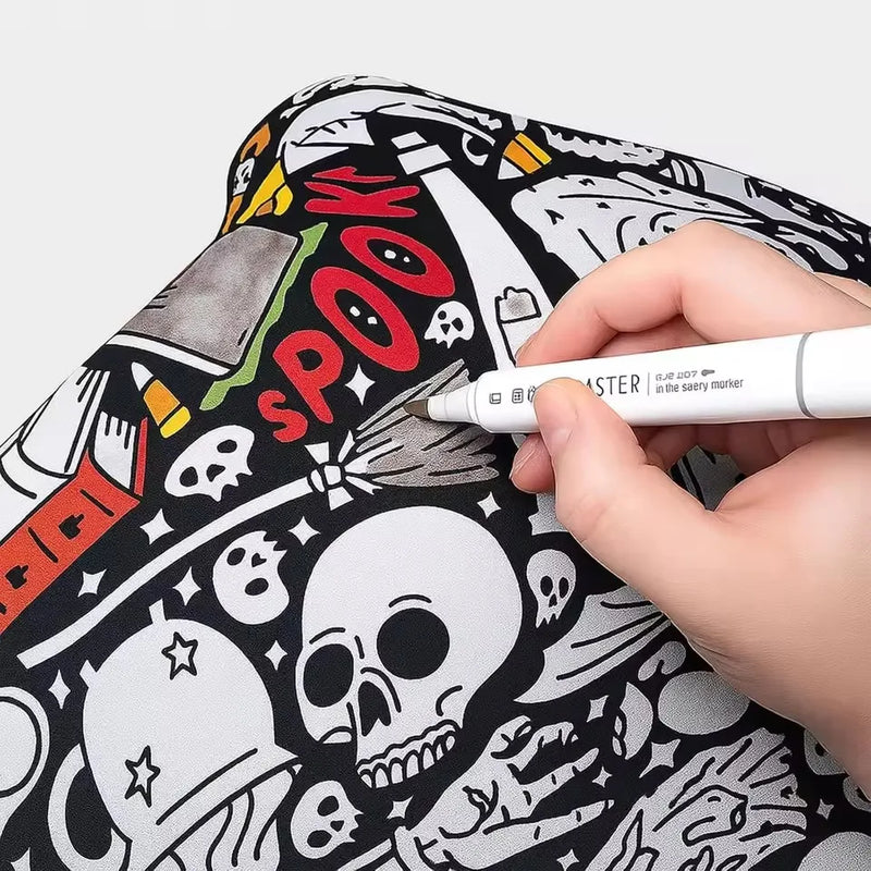 Reusable Fleece Coloring Blanket with 24 Washable Markers