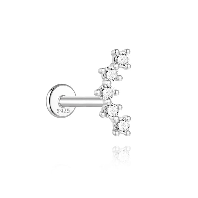925 Sterling Silver Moissanite Bowknot Stud Earrings