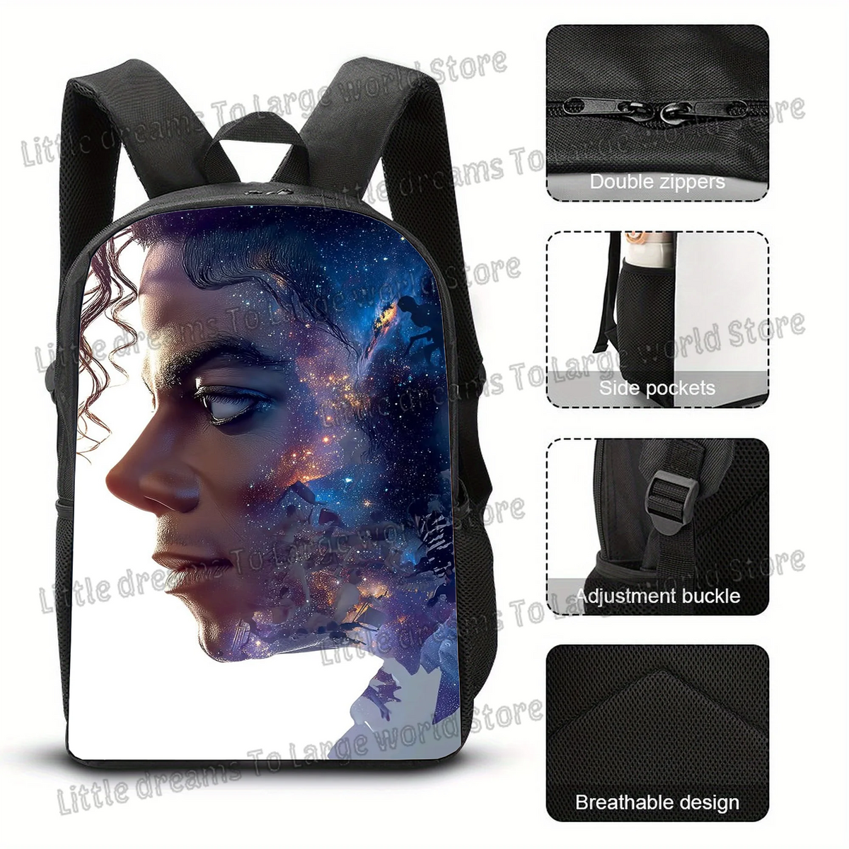Michael Jackson 3D Print Backpack for School & Travel