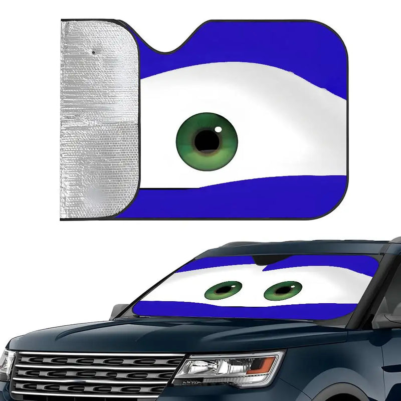 Foldable Car Windshield Sunshade with Cute Cartoon Eyes