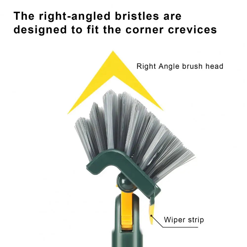 Rotatable Long-Handle Floor Scrub Brush with Squeegee