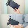 Slim PU Leather Zip-Around Wallet with Card and Phone Pockets