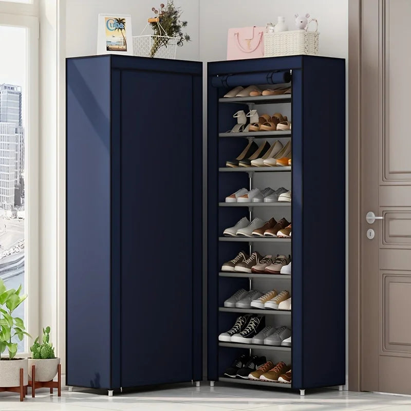 9-Tier Shoe Rack with Dust Cover