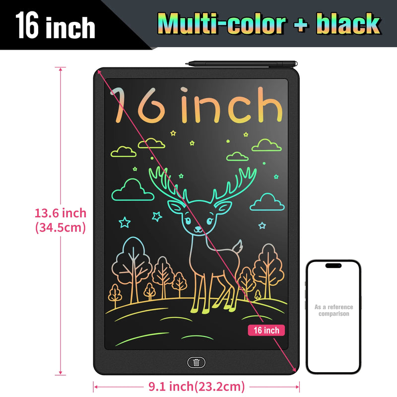 لوحة كتابة LCD للأطفال مقاس 16 بوصة