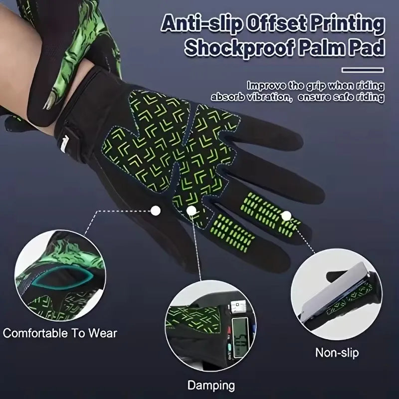 Anti-Slip Full Finger Cycling Gloves for Road and Mountain Biking