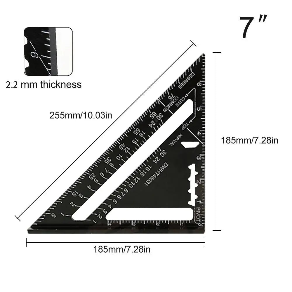 7-Inch Aluminum Alloy Triangle Speed Square Ruler