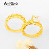 Elegant Gold-Plated Zirconia Stackable Rings