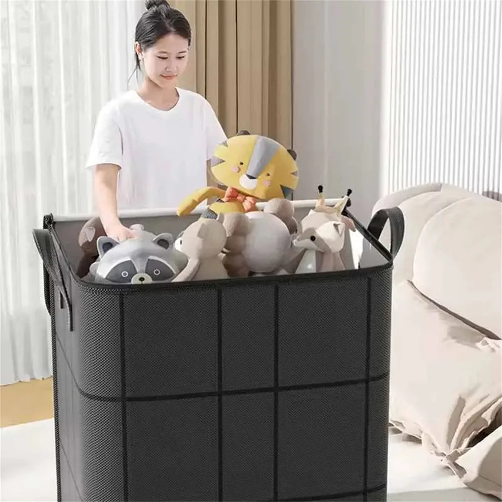 Large Foldable Non-Woven Storage Bag with Zipper and Handles