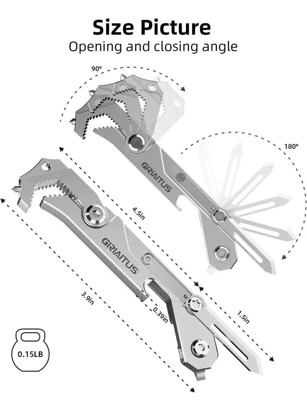 7-in-1 Multifunctional Pocket Tool with Wrench, Knife & Window Breaker