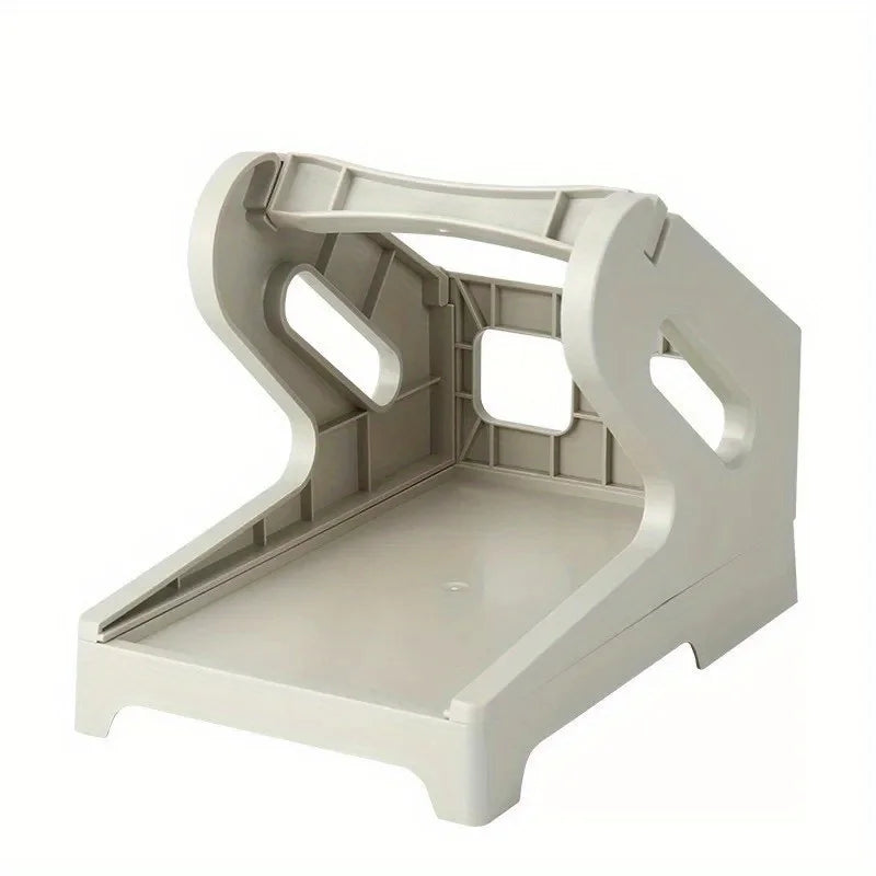 A white plastic 2-in-1 thermal label holder designed for holding rolls and fan-folded labels.