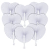 Classic White Folding Paper Hand Fans with Plastic Handles