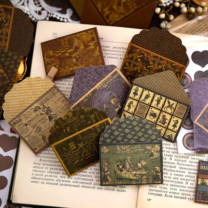 Vintage Mini Envelope Set with Seal Stickers - 40 Pack