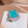 Paraiba-Style Zircon Cocktail Ring in Sterling Silver