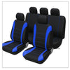 Three black memory foam seat cushions for car, SUV, truck, and van with blue accents