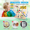Montessori Wooden Busy Board with LED Switch Controls