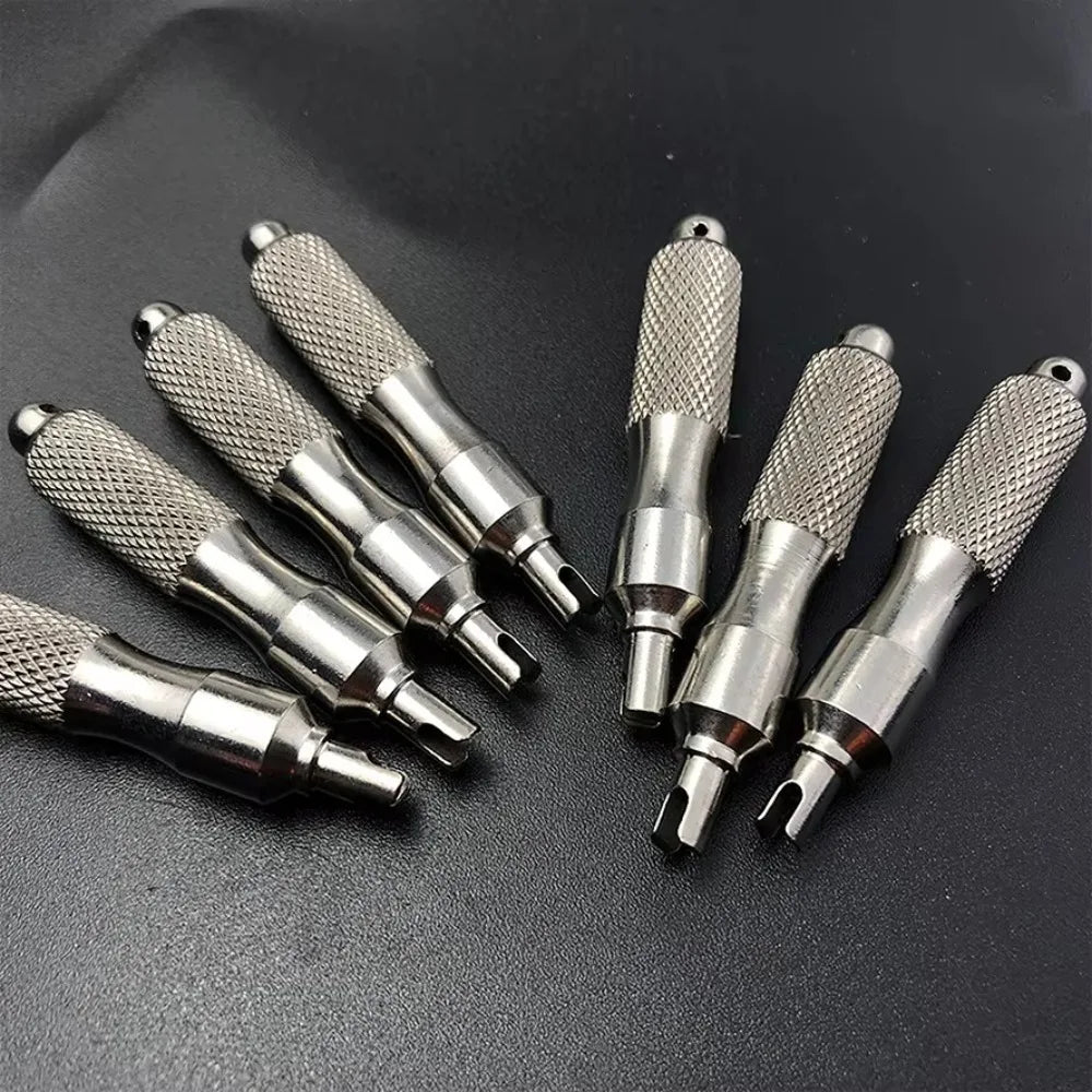 Stainless Steel Tire Valve Core Remover Tool with Key Ring
