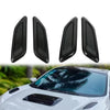 Black decorative hood scoop covers for a car air intake vent