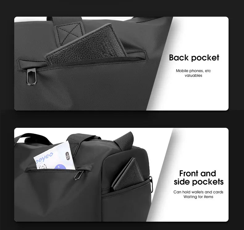 Versatile Travel Gym Bag with Wet/Dry Separation