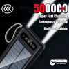 Solar Power Bank with Built-in Cables and Flashlight