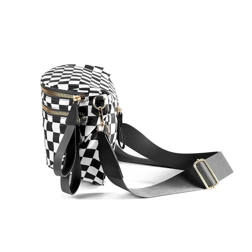 Women's Checkered Multi-Function Crossbody Waist Bag