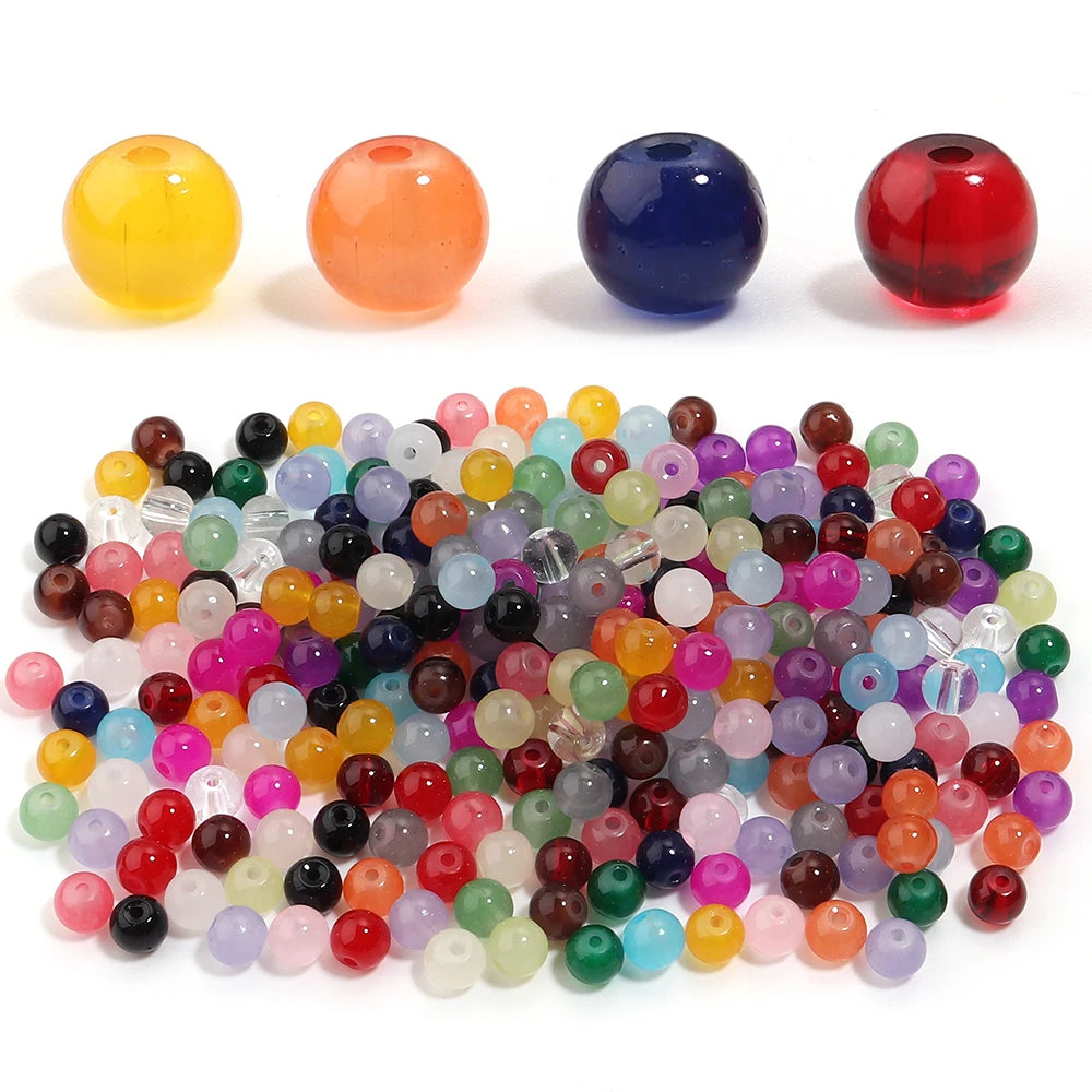 Colorful Round Glass Beads for Jewelry Making