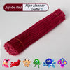 A red pipe cleaner craft set featuring 100 pieces of chenille wire in various animal shapes.