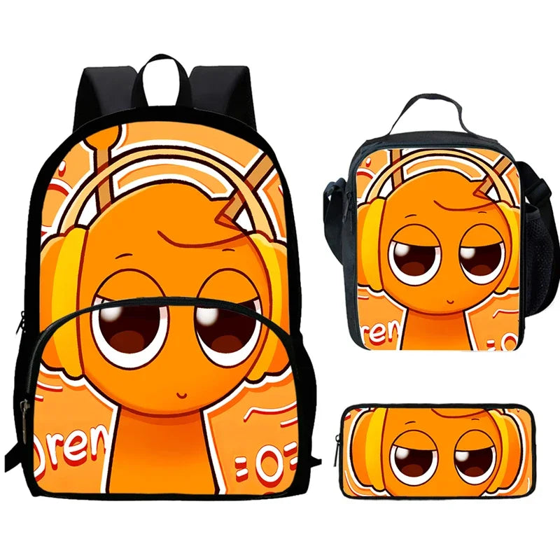 Cartable Enfant Cartoon Sprunki avec Pochette Avant
