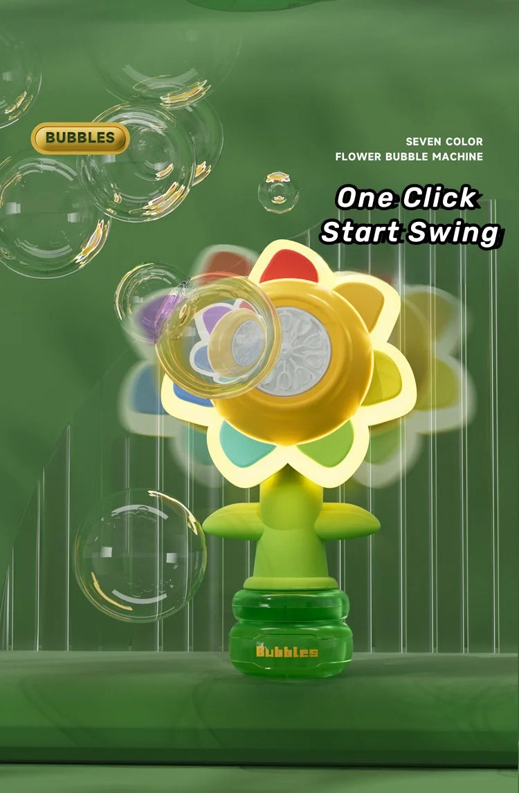 Sunflower Automatic Bubble Machine with Flashing Lights