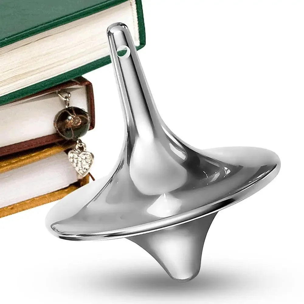 Silver Metal Fidget Spinning Top Gyroscope for Stress Relief