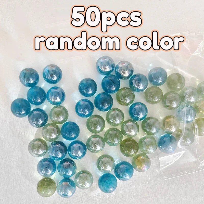 50 Colorful 14mm Glass Marbles for Vase, Fish Tank & Home Decor