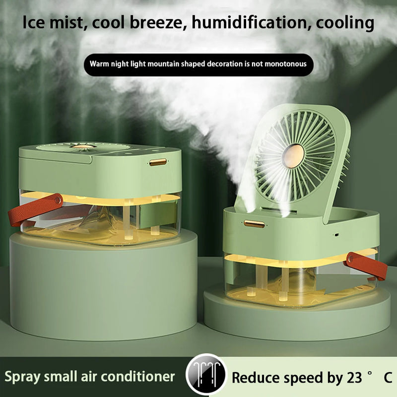 Portable Ultrasonic Humidifier with Fan and LED Night Light