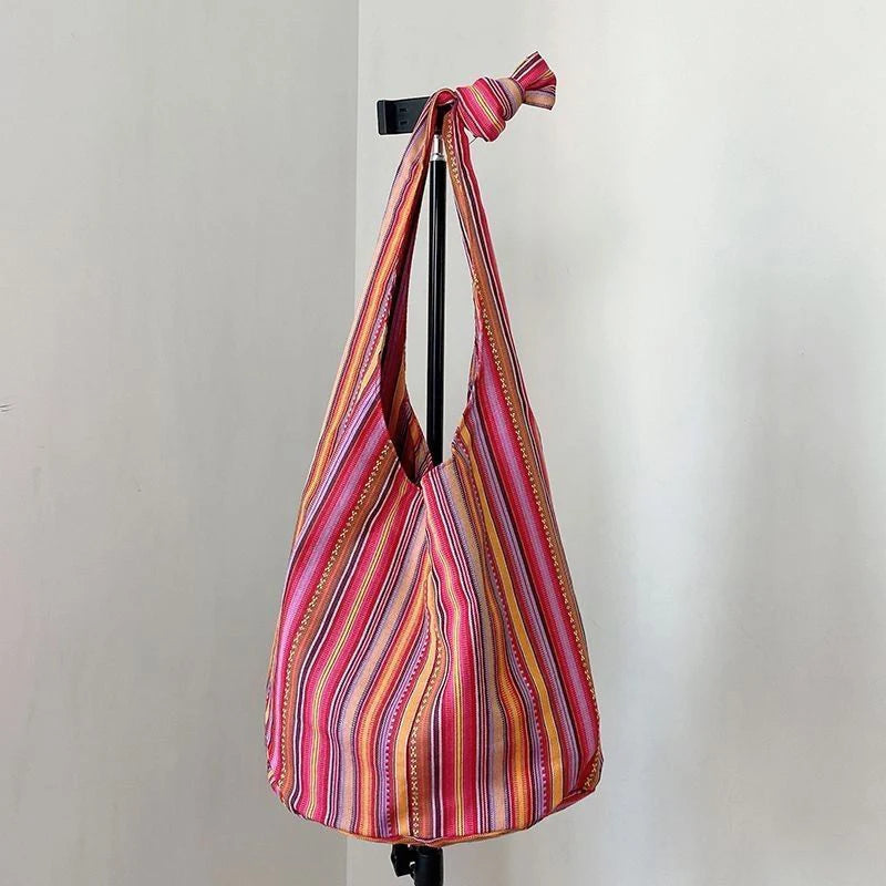 Boho Aztec Print Canvas Tote Bag