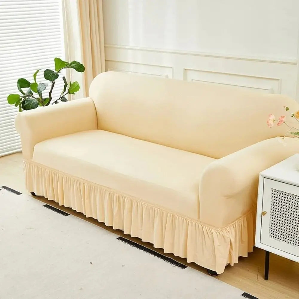 Stretch Sofa Slipcover with Skirted Edge