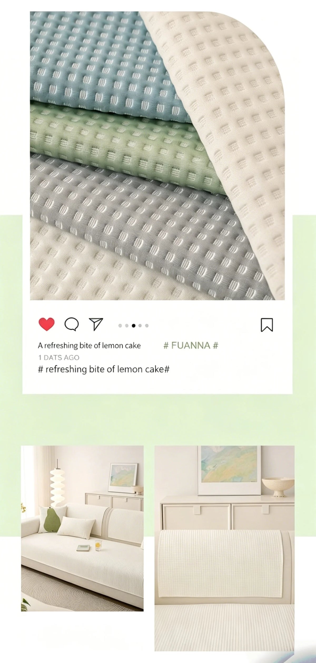 Cooling Sofa Cover with Anti-Slip Backing