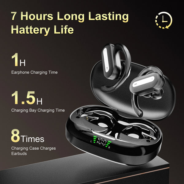 Open-Ear Bluetooth Earbuds with Active Noise Cancellation