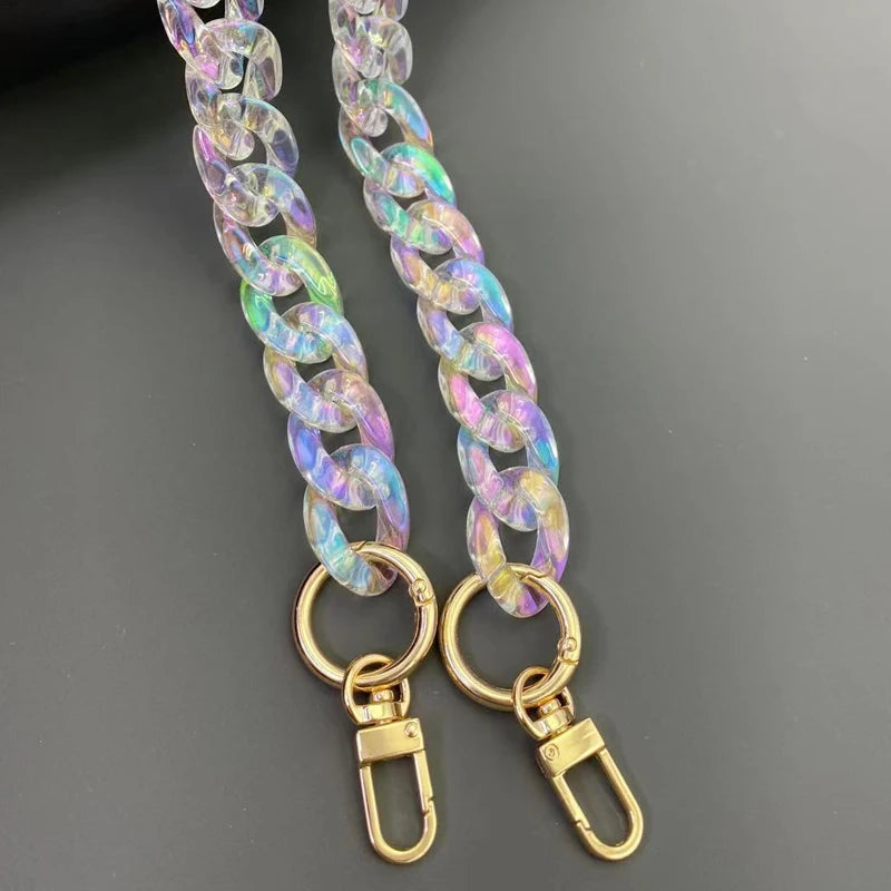 Iridescent Acrylic Chunky Chain Strap for Bags & Jewelry