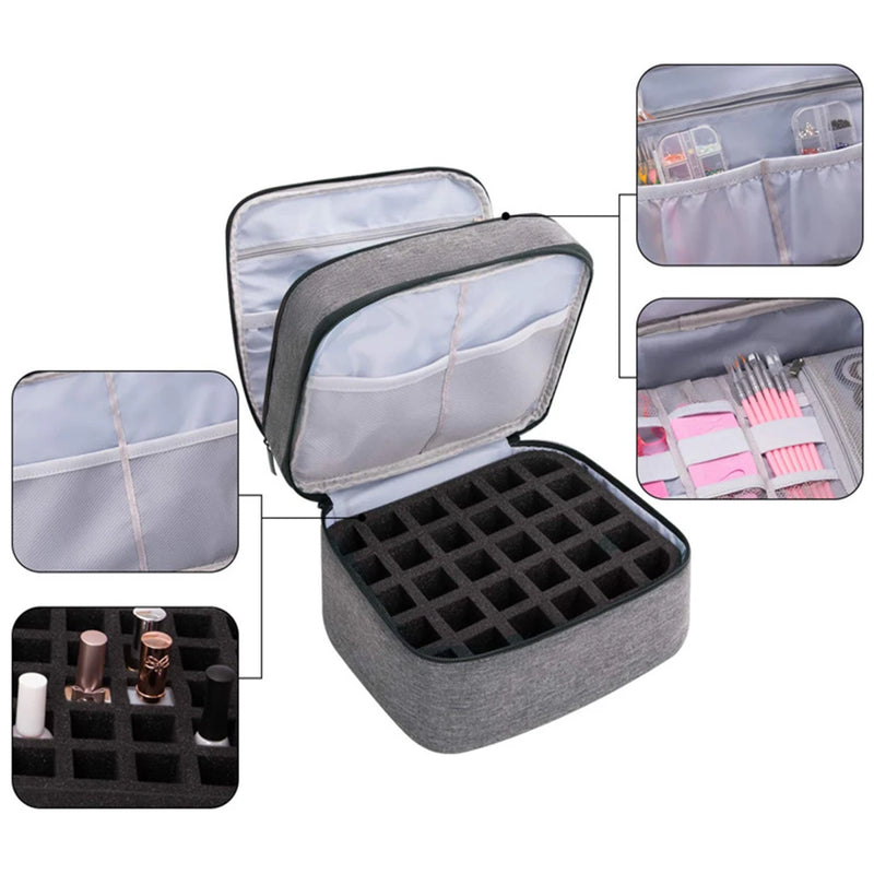 Double-Layer Portable Nail Polish Organizer