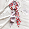 Floral Print Silk Hair Scarf for Women – Long Ribbon Headband