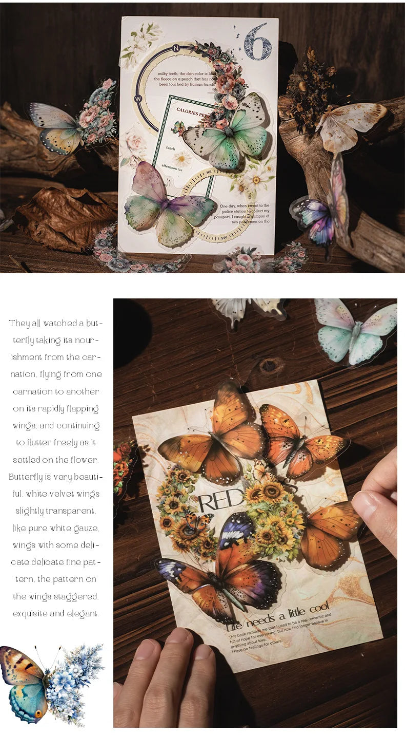 Butterfly & Flower Decorative Sticker Pack (30-Piece Set)
